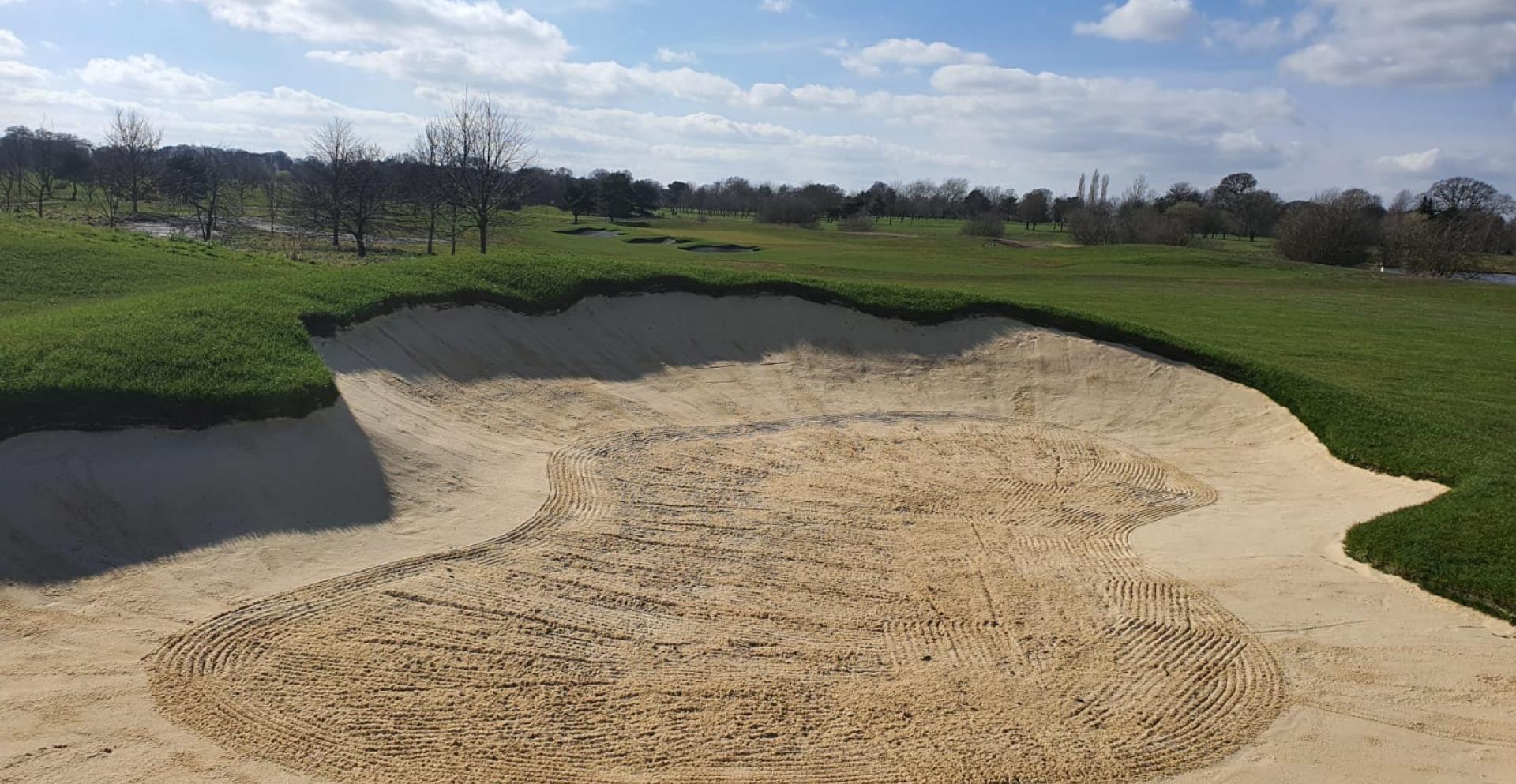 New bunkers on the 15th near completion