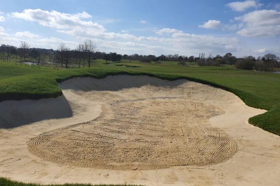New bunkers on the 15th near completion